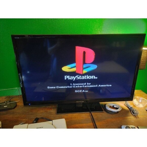 PS1 PlayStation One SCPH-1001 Console with wires and Controller TESTED - Picture 9 of 10